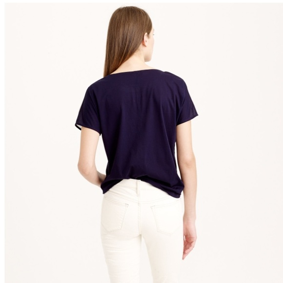 J.Crew Embroidered Color Block Tee - Picture 3 of 4